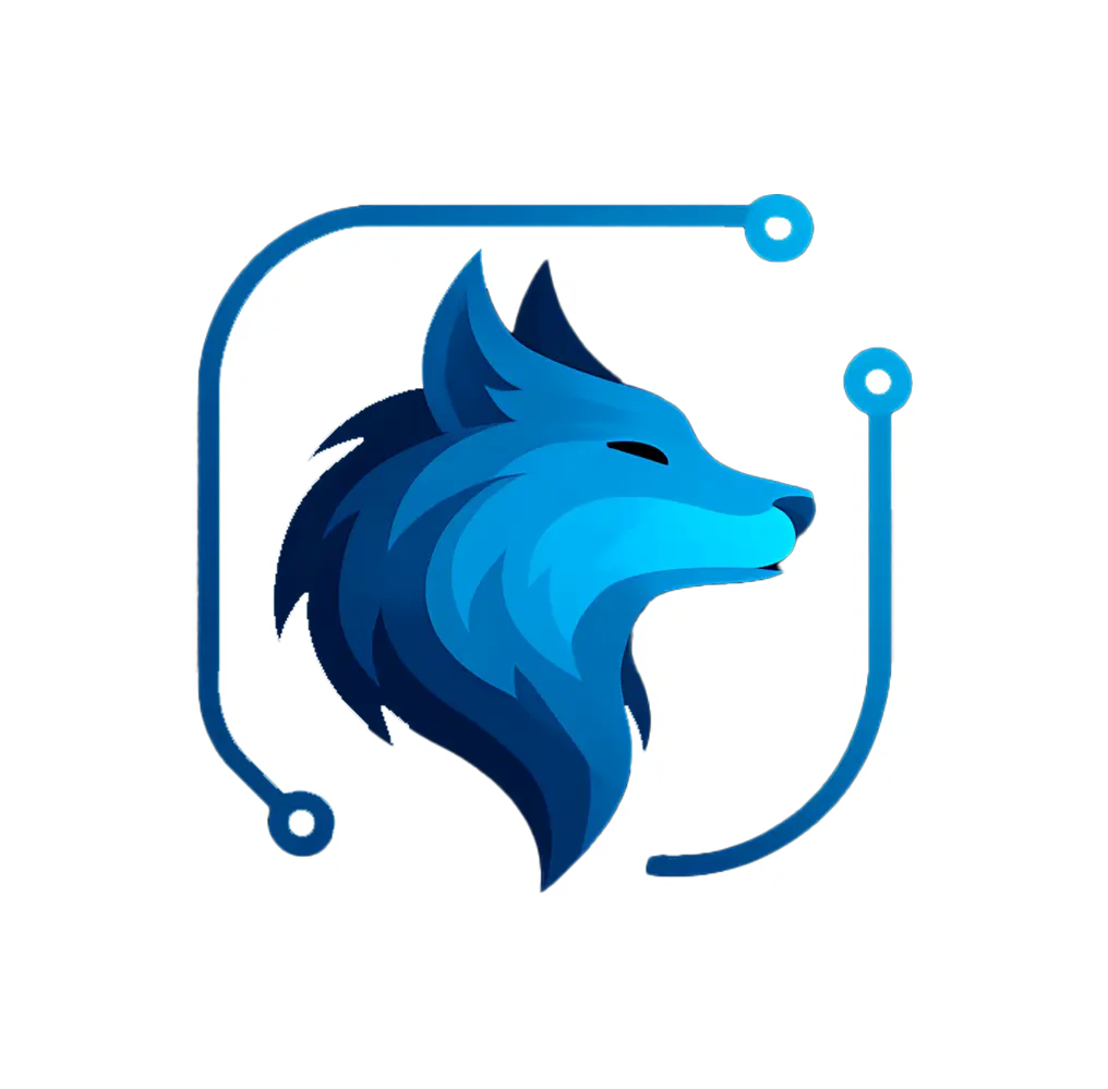 Logo codaryn, lobo com moldura em torno dele